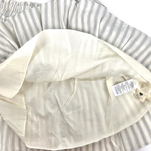 NEW Madewell Smocked Pull-On Stretchy Striped Mini Skirt Large Boho Cottagecore - Picture 5 of 6